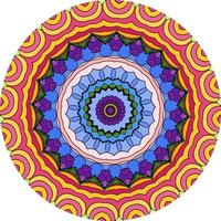 mandala colorato con ornamenti floreali su sfondo bianco. motivo decorativo isolato per il design foto