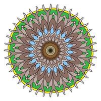 sfondo astratto con un motivo mandala colorato. forma insolita del fiore. vettore orientale, modelli di terapia antistress. tessere elementi di design foto