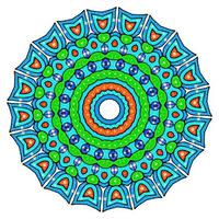 mandala colorato con ornamenti floreali. mandala colorato con ornamenti floreali. mandala glitterata foto