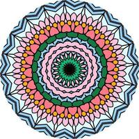 mandala colorato con ornamenti floreali su sfondo bianco. motivo decorativo isolato per il design foto