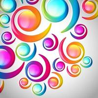 modello astratto di arco-goccia a spirale colorato su uno sfondo chiaro. carta di progettazione di elementi e cerchi colorati trasparenti. illustrazione vettoriale. foto