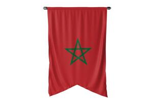 bandiera in tessuto sventolante realistico. introduzione bandiera in tessuto stropicciato del marocco. bandiera del marocco. bandiera del Marocco. bandiere del nord africa. celebrazione. la giornata della bandiera. patrioti. ani realistico foto