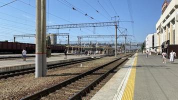 krasnodar, russia - 21 luglio 2022 stazione ferroviaria di krasnodar foto