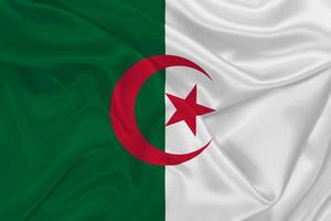 3d bandiera di algeria su tessuto foto