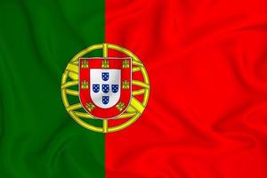 3d bandiera di Portogallo su tessuto foto