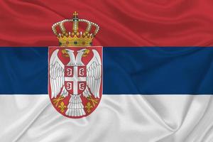 3d bandiera di Serbia su tessuto foto