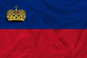 3d bandiera di Liechtenstein su tessuto foto