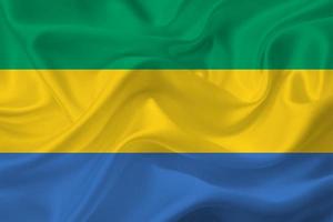 3d bandiera di Gabon su tessuto foto