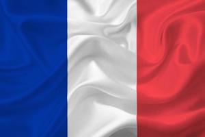 3d bandiera di Francia su tessuto foto