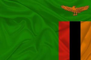 3d bandiera di Zambia su tessuto foto