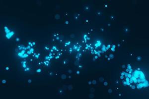 particelle luminose blu astratte sfocate su sfondo scuro rendering 3d foto