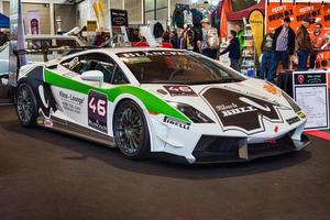 friedrichshafen - Maggio 2019 bianca verde nero lamborghini super trofeo gallardo 2009 a mondo dei motori classici bodensee su Maggio 11, 2019 nel friedrichshafen, Germania foto