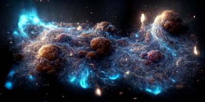 nebulosa e galassie nel spazio 3d foto