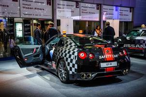 mosca, russia - agosto 2012 nissan gt-r r35 safety car presentata in anteprima mondiale al sedicesimo salone automobilistico internazionale di mias mosca il 30 agosto 2012 a mosca, russia foto