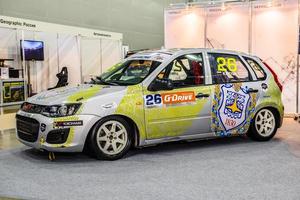 Mosca - ago 2016 lada vaz kalina 2192 smp da corsa presentata a mia Mosca internazionale automobile salone su agosto 20, 2016 nel Mosca, Russia foto