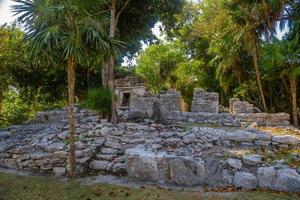 rovine maya di playacar nel parco forestale di playa del carmen, yucatan, messico foto
