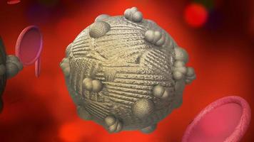 il virus in tono scuro rendering 3d per contenuti di medicina e assistenza sanitaria. foto