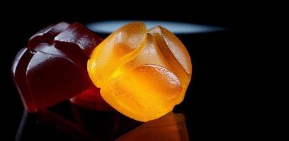 bellissimo multicolore marmellata caramella con riflessione. foto