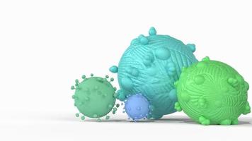 rendering 3d del virus su sfondo bianco per contenuti medici. foto