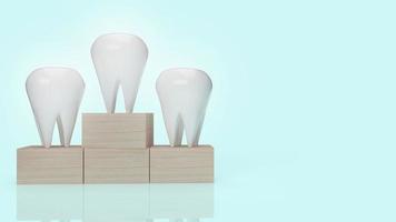 rendering 3d di denti bianchi per contenuto dentale. foto