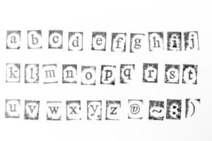 alfabeto timbro di legno immagine ravvicinata per lo sfondo. foto