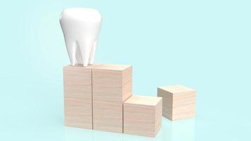rendering 3d di denti bianchi per contenuto dentale. foto