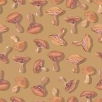 autunno acquerello funghi con ondulato berretto senza soluzione di continuità modello isolato mano disegnato foto