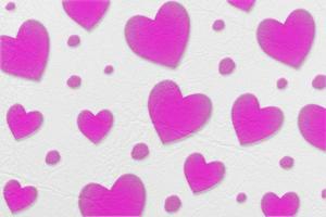 astratto rosa cuore isolato su bianca pelle o carta consistenza, San Valentino giorno e amore concetto. foto