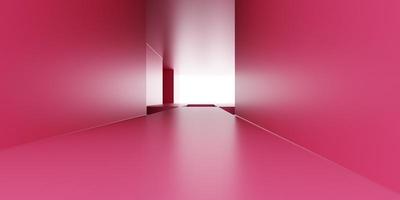 3d interpretazione di vuoto rosa architettura astratto geometrico minimo sfondo. scena per pubblicità, cosmetico Annunci, vetrina, presentazione, tecnologia, moda, studio. illustrazione. Prodotto Schermo foto