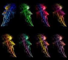impostato a forma di fumo viso, astratto colorato, fuori di messa a fuoco foto