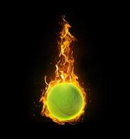 tennis sfera, su fuoco su nero sfondo foto