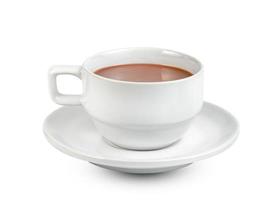 cioccolata calda con tazza di caffè isolata su sfondo bianco, include un tracciato di ritaglio foto