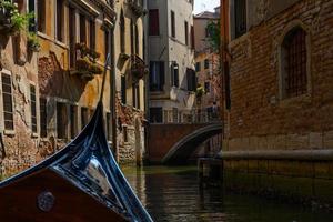 gondola andare in barca nel il canali di Venezia foto