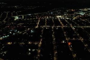 bellissimo aereo Visualizza di Britannico cittadina a notte foto