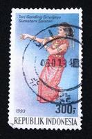 sidoarjo, jawa timor, Indonesia, 2022 - filatelia, un' collezione di francobolli con il tema di il sriwijaya danza genere, Sud sumatra foto