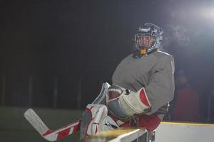 ghiaccio hockey Giocatori su panchina foto