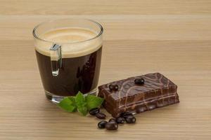 coffe con torta su di legno sfondo foto