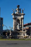 Barcellona, Spagna, 2022 - plaza de espana Fontana con nazionale palazzo nel sfondo, Barcellona, catalogna, Spagna, Europa foto