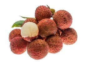 asiatico frutta lychee su bianca sfondo foto