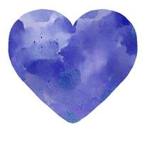 nevy blu cuore acquerello dipingere macchia sfondo foto