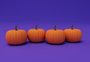 Rendering 3d di zucca di halloween, elemento di design di sfondo minimo di halloween foto