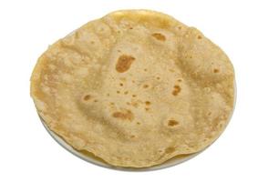 chapati su il piatto e bianca sfondo foto