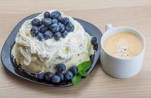 caffè con torta di mirtilli foto