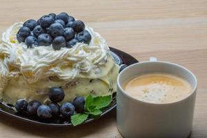 caffè con torta di mirtilli foto