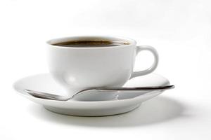nero caffè nel il bianca caffè tazza foto