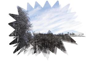 digitale illustrazione inverno alberi e neve sfondo foto