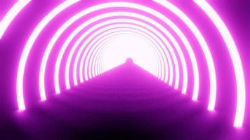 3d rosa neon circolare tunnel foto