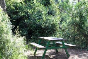 panchina per il riposo nel parco cittadino. foto