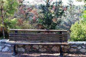 panchina per il riposo nel parco cittadino. foto