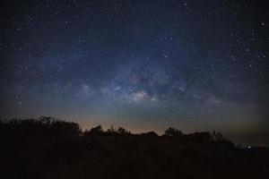 latteo modo galassia al di sopra di montagna. lungo esposizione fotografare.con grano foto